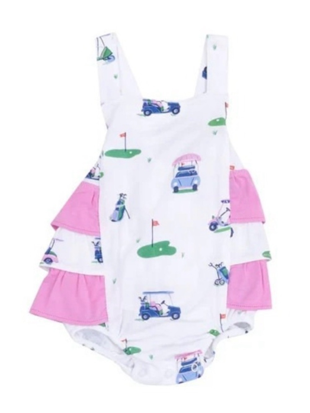 NWT angel dear girls golf cart ruffle sunsuit